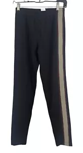 Dries Van Noten Black Pants Multicolor Side Stripe Small 100% Cotton Made In Tur - Picture 1 of 4