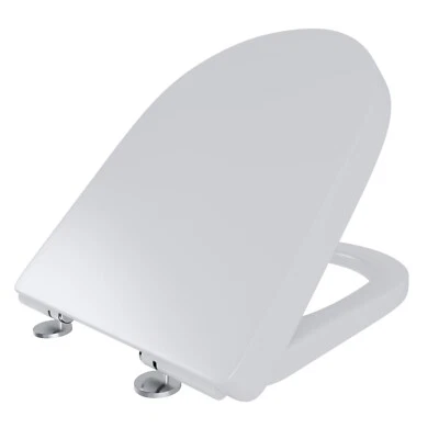 ARREDITALY Sedile WC copriwater forma D in plastica tavoletta universale soft close bianco