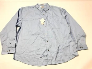 Featherlite Men’s Button Down Shirt Size 2XL Blue Longsleeve Stain Resistant New - Picture 1 of 6