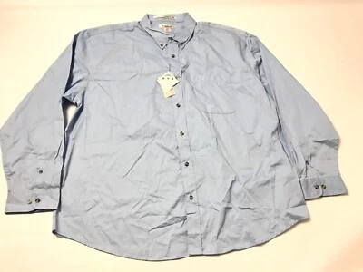 Featherlite Men’s Button Down Shirt Size 2XL Blue Longsleeve Stain Resistant New - Image 1 of 4