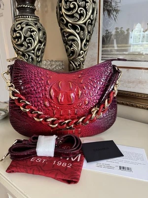 NUEVO BOLSO DE MANO BRAHMIN - MOD SHAYNA ROJO RUBÍ MELBOURNE COCODRILO CUERO EN RELIEVE Foto 1 de 4