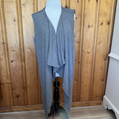 Chaleco para mujer Matilda Jane gris 2XL abierto elástico drapeado hasta la cadera informal Foto 1 de 4