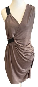 Y2K Express Asymmetrical Shimmer Bodycon Mini Dress Size M Cocktail Party Event - Picture 1 of 16