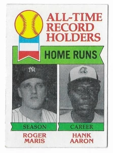 1979 Topps #413 All-Time Record Holders Home Runs Roger Maris/Hank Aaron - Picture 1 of 2