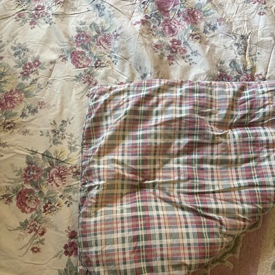 Edredón Chaps Ralph Lauren Wainscott Rosa Floral/A Cuadros Reverso REINA Foto 1 de 4