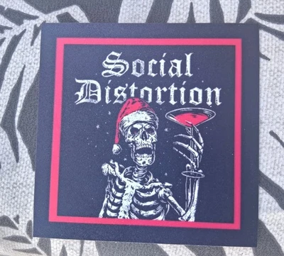Magnet - Social Distortion CHRISTMAS Skeleton 1980s  Punk Rock Music  3.4" x 3.4 - Image 1 of 2