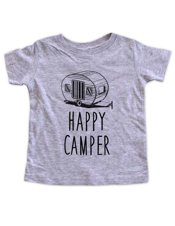 Happy Camper Trailer Cumpleaños Bebé Body, Niño Pequeño, Camisa Juvenil Foto 1 de 1