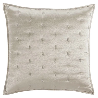 Hudson Park Nouveau Quilted EURO Sham TAUPE - New - Image 1 of 3