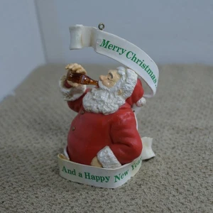 Coca cola trim a tree collection santa with ribbon 1990 - Picture 1 of 5