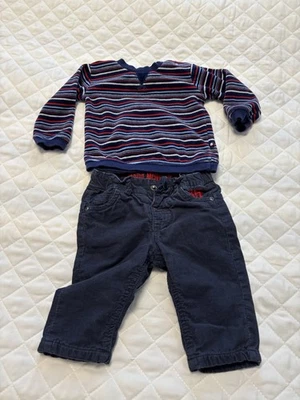 Baby clothes set size 62-68 cotton pants, sweater, jacket - Image 1 of 4