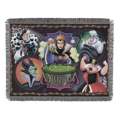 Disney-Pixar Villains, "Vile Villains" Woven Tapestry Throw Blanket, 48" x 60", - Image 1 of 4