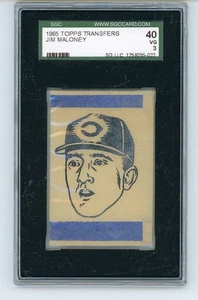 1965 Topps Transfers Jim Maloney SGC 3 Reds - Picture 1 of 2