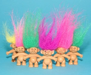 TROLLS PVC MINI FIGURES GOOD LUCK TROLL (6X) KEYRING KEYCHAIN CHARM 1990s RUS... - Picture 1 of 8