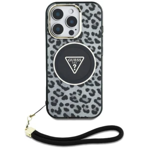 Guess iPhone 16 Pro Max Hülle Case Cover MagSafe Cord Strap Leopard Triangle - Bild 1 von 7