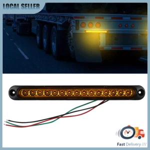 15 LED Tail Lights Orange Indicator Reverse Slim Strip RV Trailer Light 12-24V - Picture 1 of 13