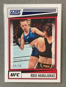 2022 Panini Chronicles Score UFC MMA #198 Rose Namajunas /99 Blue Parallel Card