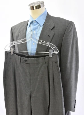 Traje de hombre Burberrys años 90 negro y gris lana micro cuadros 42L pantalones 38 x 31 EE. UU. Foto 1 de 4