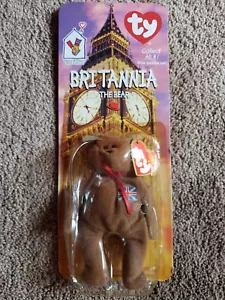 Ronald Mcdonald Charites Ty Beanie Baby-Britannia der Bär mit Etikettfehler! - Bild 1 von 9