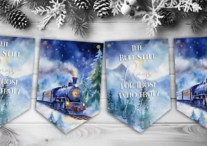 Banderín de Navidad Polar Express, Guirnalda de Navidad, 8 Banderas, Decoraciones de Navidad - Imagen 1 de 1