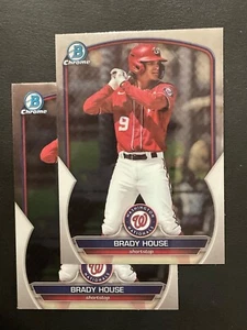 Brady House 2023 Bowman Chrome Lot x2 Washington Nationals Prospect BDC-77 - Picture 1 of 2