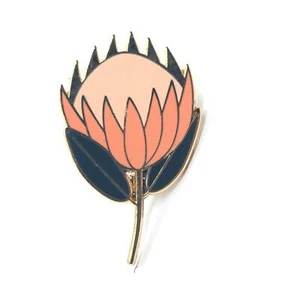 Sugarbush Protea Flower Pin Lapel Enamel Collectible  - Picture 1 of 3