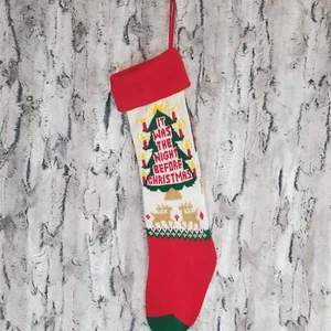 Medias Tejidas De Colección "Era La Noche Antes De Navidad" Kitsch MCM Decoración - Imagen 1 de 5