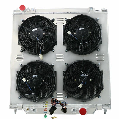 4-Row Radiator+Shroud Fan+Relay For 2005-07 FORD F350/F250/F550 POWERSTROKE 6.0L Foto 1 de 4