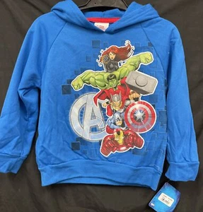 Marvel Avengers Heroes Kids Blue Hoodie Size 6 - Picture 1 of 3