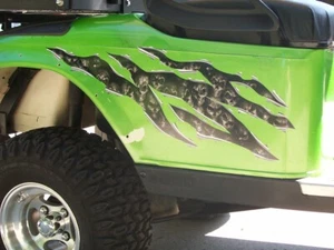Golf Cart SKULL Ripped Metal Graphics Set fit EZGO club Car Yamaha - Foto 1 di 4