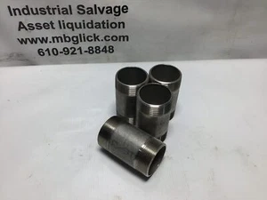 McMaster Wall Type 316/316L Stainless Steel Thread Pipe Nipple lot of 4 - Picture 1 of 4