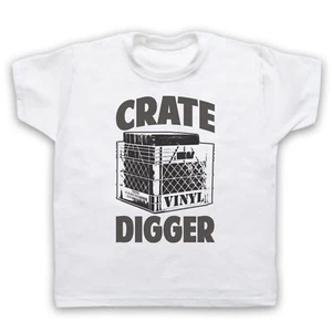 CRATE DIGGER VINYL RECORD STORE DAY COLLECTOR DJ RETRO KIDS CHILDS T-SHIRT - Picture 1 of 11