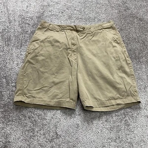 John Rich and Bros Woolrich Chino Shorts Womens 18 Brown Beige Cotton Casual 8" - Picture 1 of 11