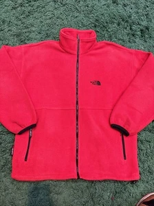 Mens The North Face Red Fleece Full Zip Jacket Coat - Picture 1 of 4