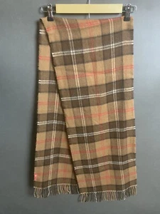Kuna frangia sciarpa marrone a quadretti 100% bambino alpaca - Foto 1 di 7