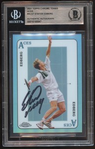 Stefan Edberg #ACE7 signed autograph 2021 Topps Tennis Chrome HOF Card BAS