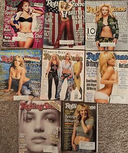 BRITNEY SPEARS Rolling Stone 8 MAGAZINE LOT all covers 1999-2008