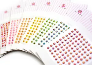 Queen & Co JELLY EDELSTEINE 3 MM SELBSTKLEBENDE EDELSTEINE 100 Stück Scrapbooking SIE WÄHLEN DIE FARBE! - Bild 1 von 8
