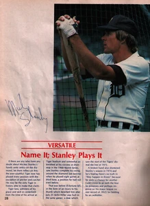 Mickey Stanley SIGNED Detroit Tigers 1976 Yearbook Page 1968 Tigers Autographed - Picture 1 of 1