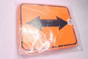 (10-Pk) Cone Sign Double Arrow Plastic Black Orange 10-1/2" x 12-3/4" 03-550-LRA - Picture 1 of 1