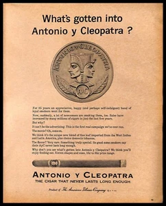 Cigarros Antonio Y Cleopatra 1965 de colección anuncio impreso mezcla única fumar tabaco - Imagen 1 de 5