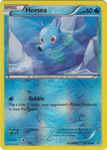 Pokemon - Horsea - 30/160 - Common - Reverse Holo - XY - Primal Clash - NM - Image 1 of 1