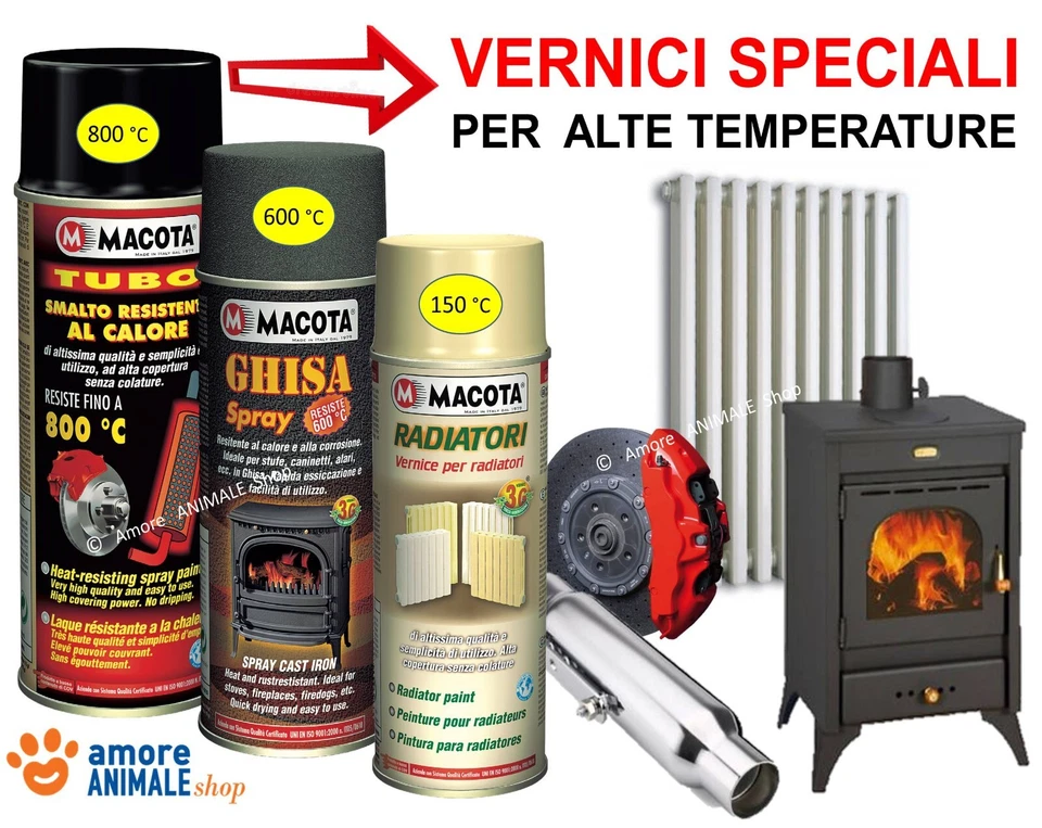 Macota → TUBO / F700 / GHISA / RADIATORI - Vernice Spray ALTE TEMPERATURE 400 ml - Immagine 1 di 1