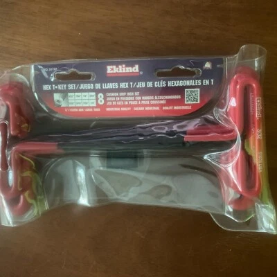 {LOT OF 2} HEX KEY 'T' HANDLE 6" VINYL POUCH 8 PC  EKLIND 53168 - Image 1 of 2