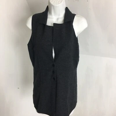 Allude Cashmere Cardigan Vest Size Medium M Charcoal Gray Super Soft - Image 1 of 4