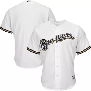Milwaukee Brewers Majestic Official Cool Base Jersey - White - Men’s Size XL - Picture 1 of 6