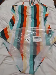 Gr. XXL Badeanzug Einteiler hinten offen mit Trägern zum Binden unten - Bild 1 von 12