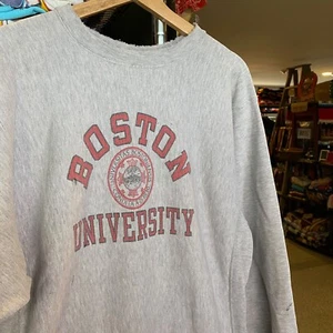 1980s Boston University Champion Reverse Weave Vintage Crewneck Sweatshirt 80s - Picture 1 of 13