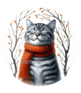 HERBST KÄTZCHEN KATZE UMSCHLAG SIEGEL ETIKETTEN AUFKLEBER PARTYGESCHENKE - Bild 1 von 1