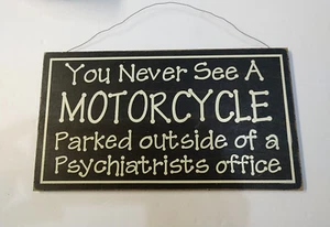 Motorcycle Sign Wood Decor Humor 14" X 8.25" - Picture 1 of 6