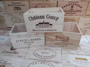 Wooden Wine Box Crate ~ 3 sizes ~ Storage, Vintage, Shabby Chic, Decorative * - Picture 1 of 21
